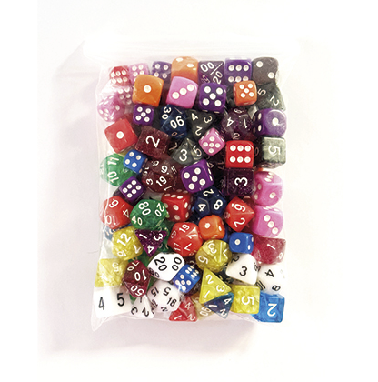 Pacote com 100 Dados Sortidos – Para RPG e Board Games