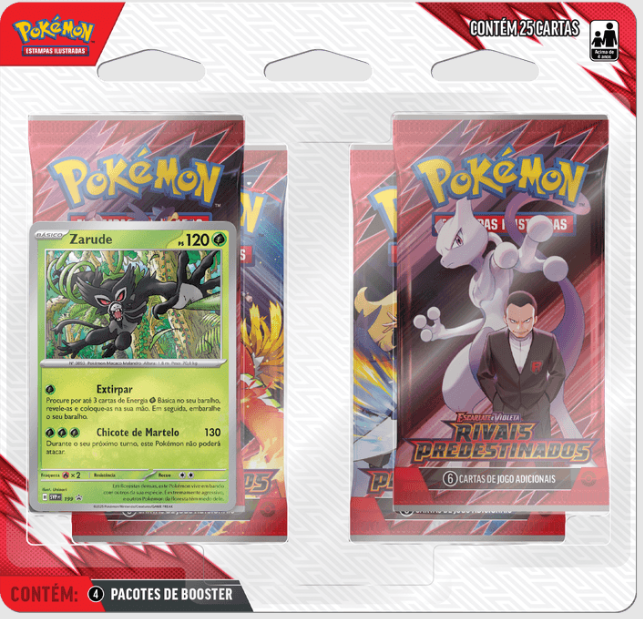 Blister Quadruplo Pokémon Zarude Escarlate e Violeta 10 Rivais Predestinados