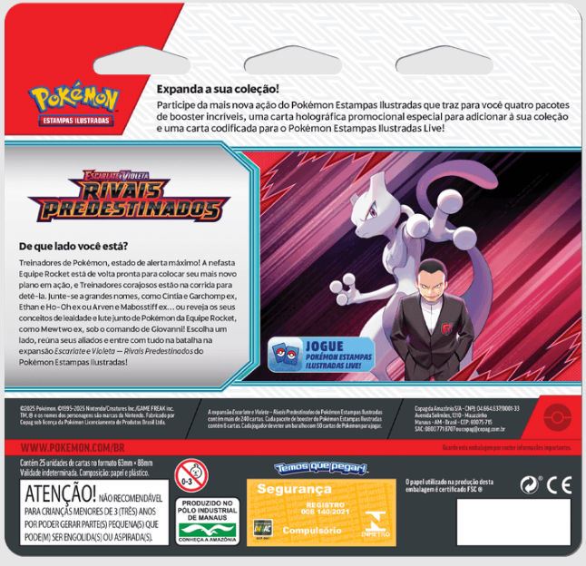 Blister Quadruplo Pokémon Zarude Escarlate e Violeta 10 Rivais Predestinados